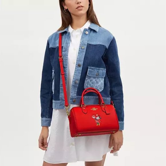 🐭 Disney X Coach Rowan Satchel With Minnie Mouse - Picture 7 of 16